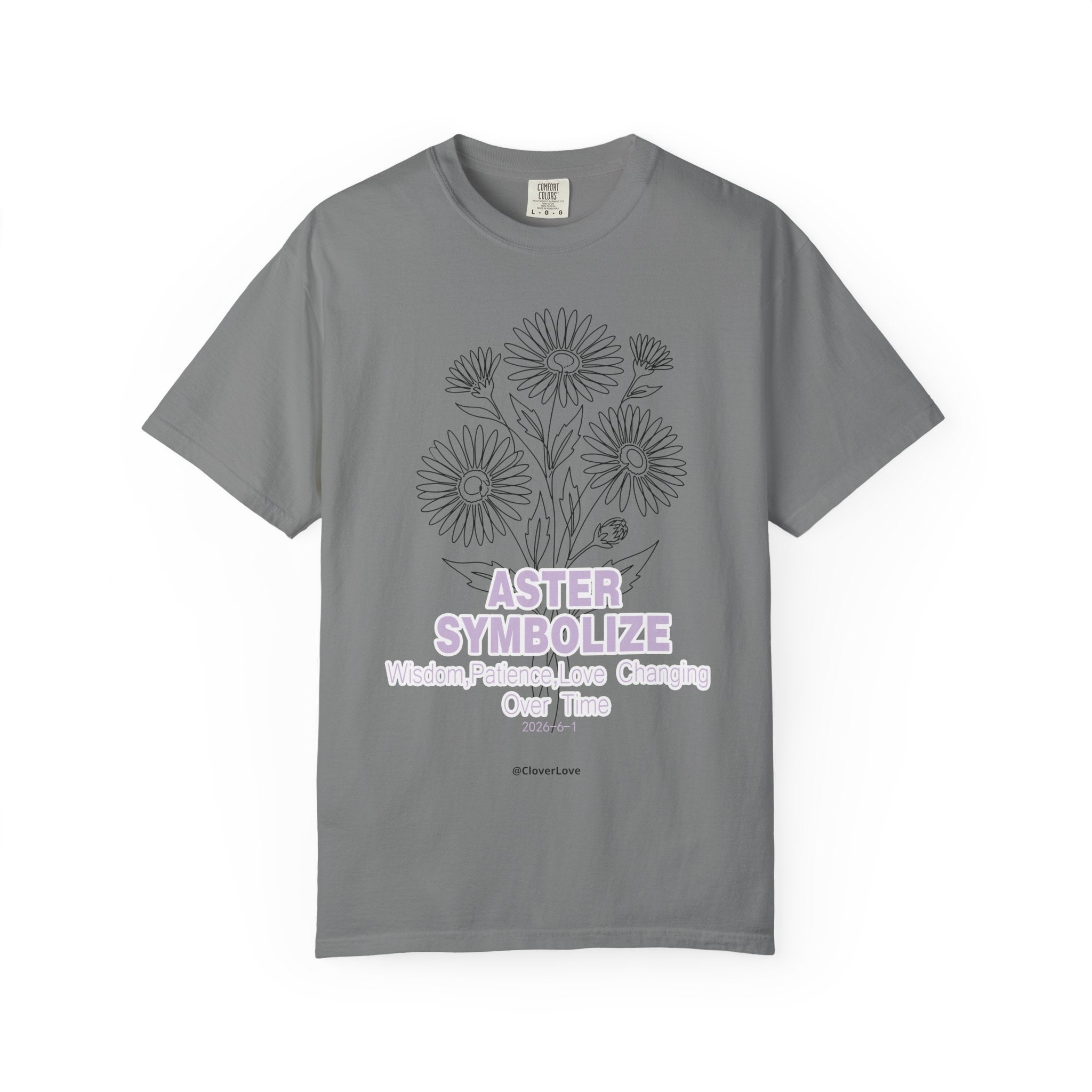 Aster Flower T-Shirt - Botanical Graphic Shirt for Flower Lovers