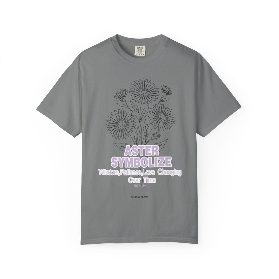 Aster Flower T-Shirt - Botanical Graphic Shirt for Flower Lovers