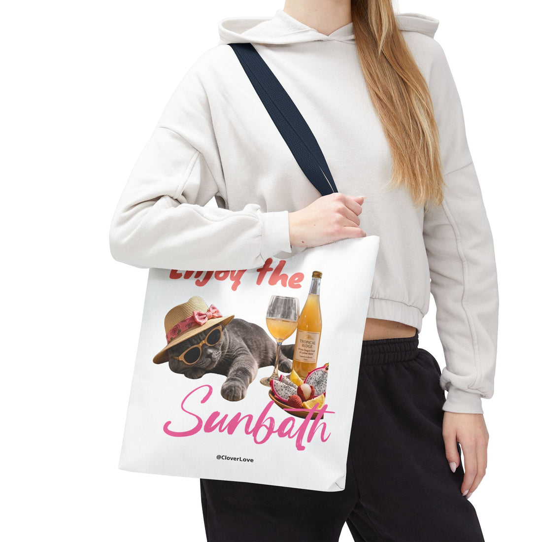 Summer Cat Tote Bag | Personalized Cat Photo Canvas Bag