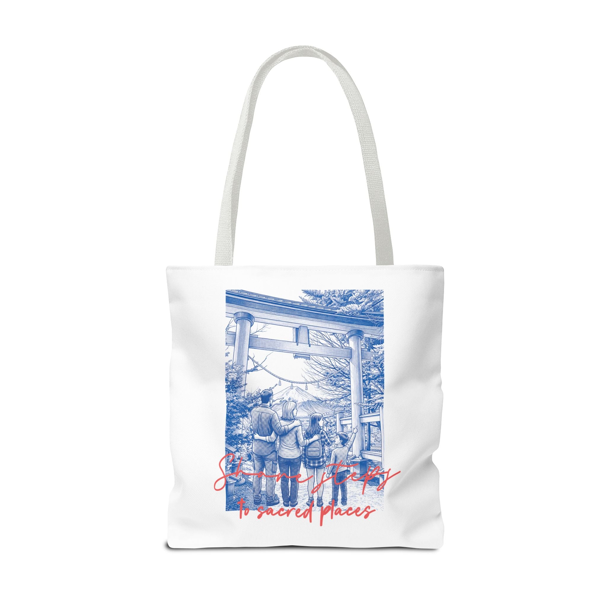 Japan Travel Tote Bag | Vintage Torii Gate Fuji Mountain Canvas Bag