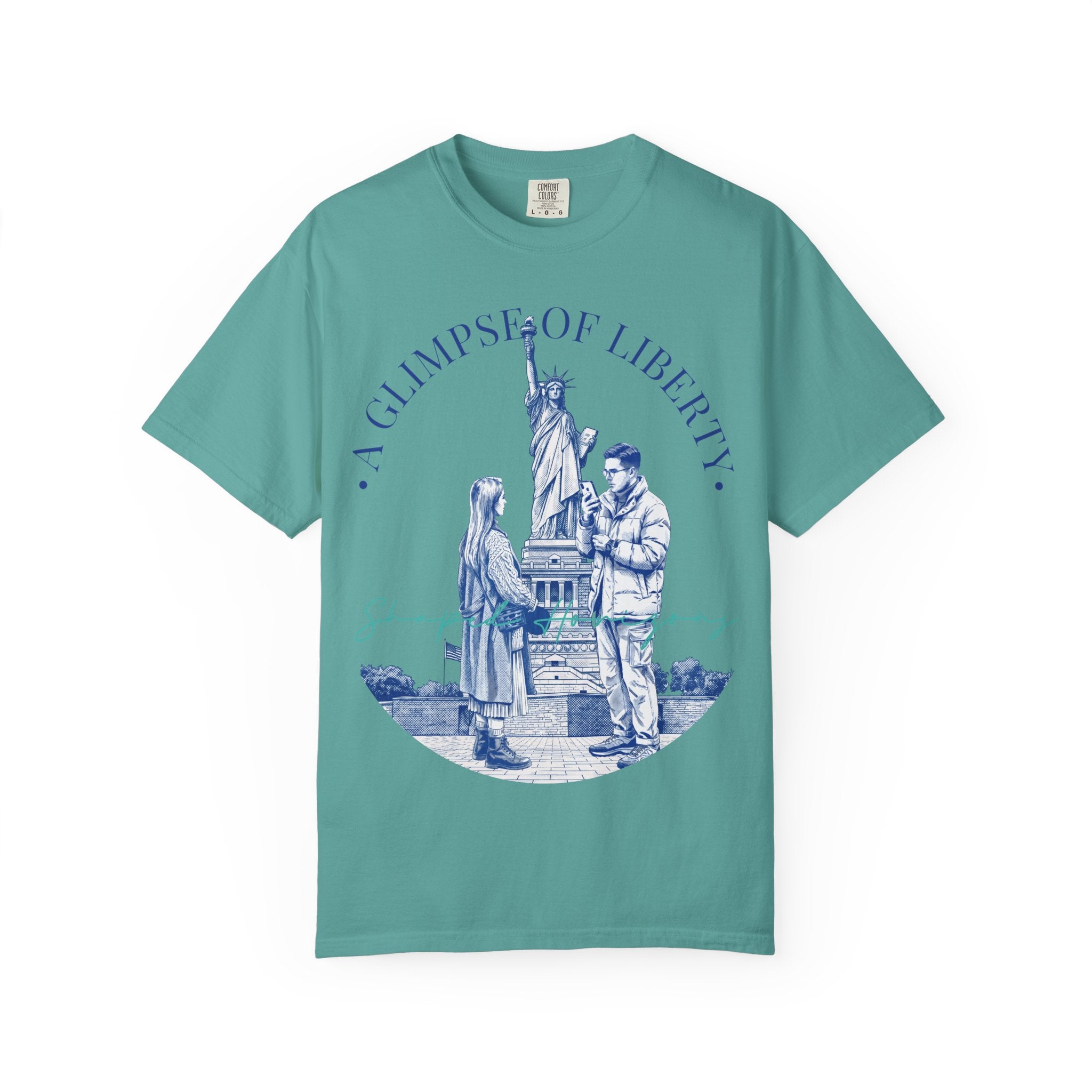 Custom Statue of Liberty Travel Memory T-Shirt - Couple Vacation Gift
