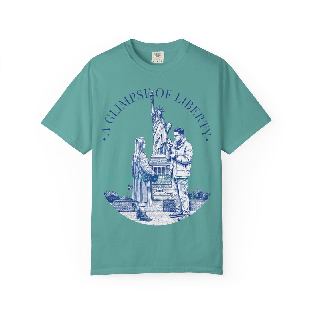 Custom Statue of Liberty Travel Memory T-Shirt - Couple Vacation Gift