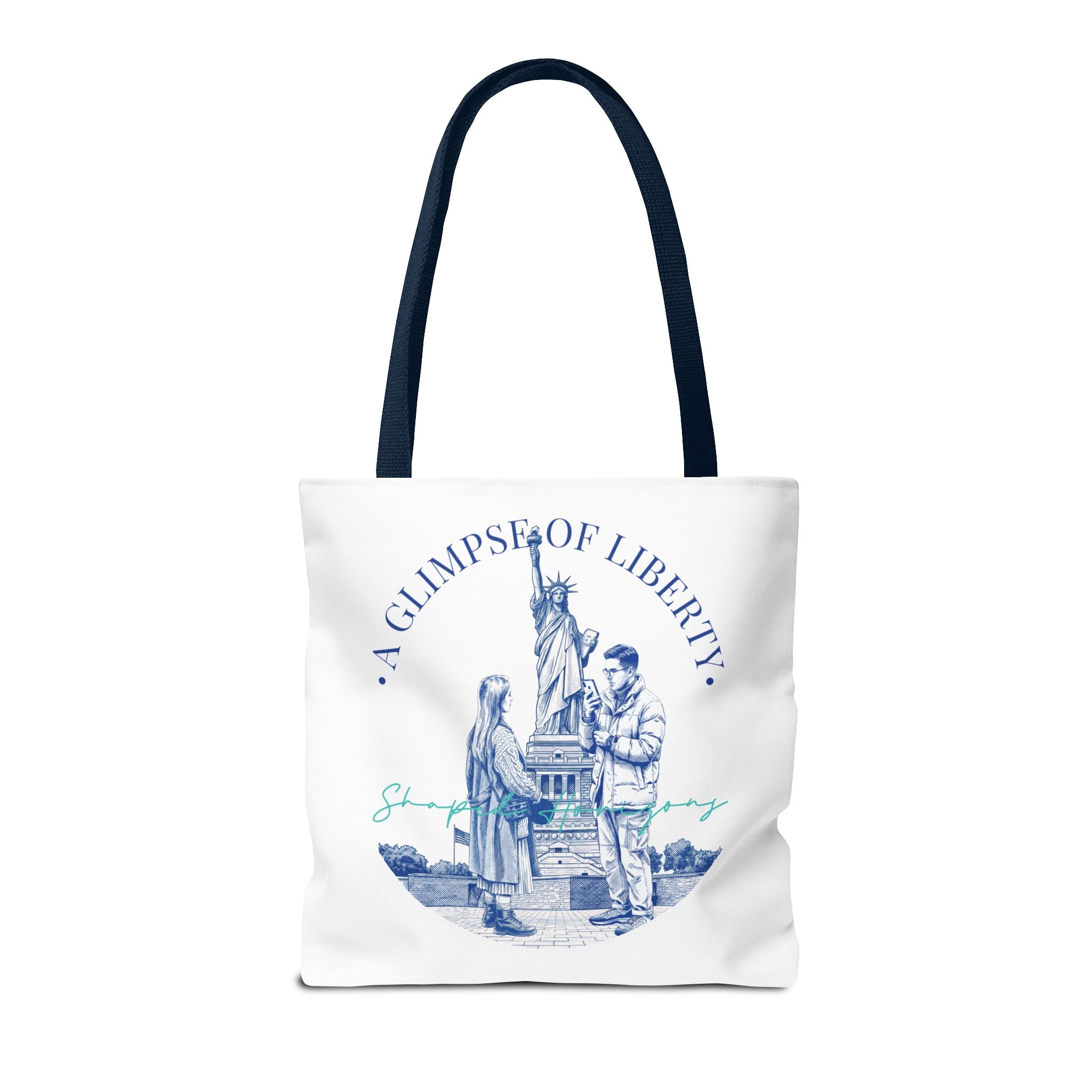 A Glimpse Of Liberty Travel Tote Bag | Statue of Liberty New York Canvas Tote Bag