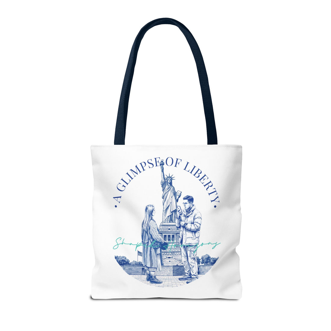 A Glimpse Of Liberty Travel Tote Bag | Statue of Liberty New York Canvas Tote Bag
