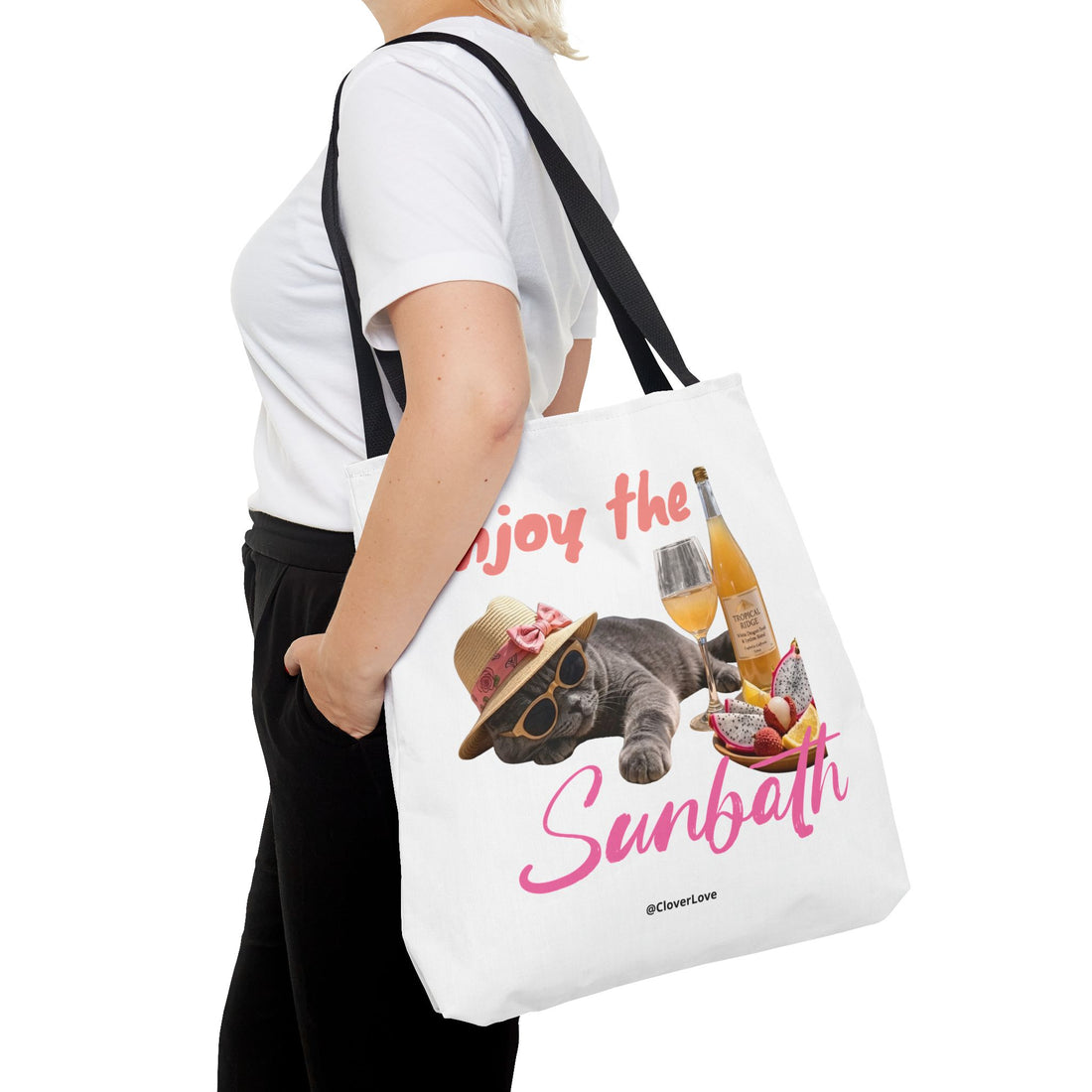 Summer Cat Tote Bag | Personalized Cat Photo Canvas Bag