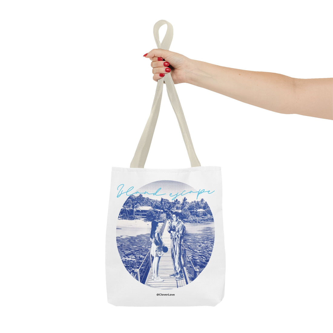 Island Escape Tote Bag | Vintage Beach Travel Canvas Bag
