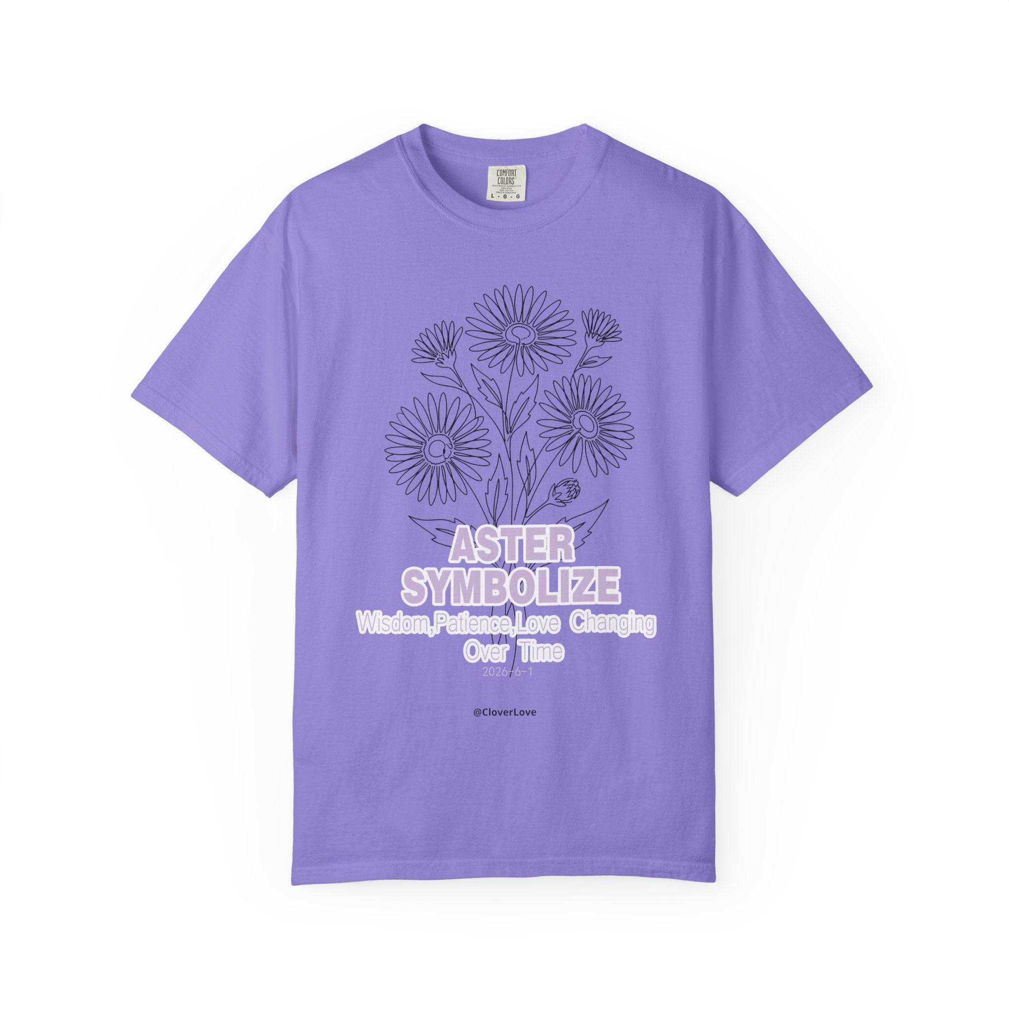 Aster Flower T-Shirt - Botanical Graphic Shirt for Flower Lovers