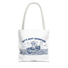 Cat's Skiff Adventure Tote Bag | Vintage Nautical Ocean Canvas Bag