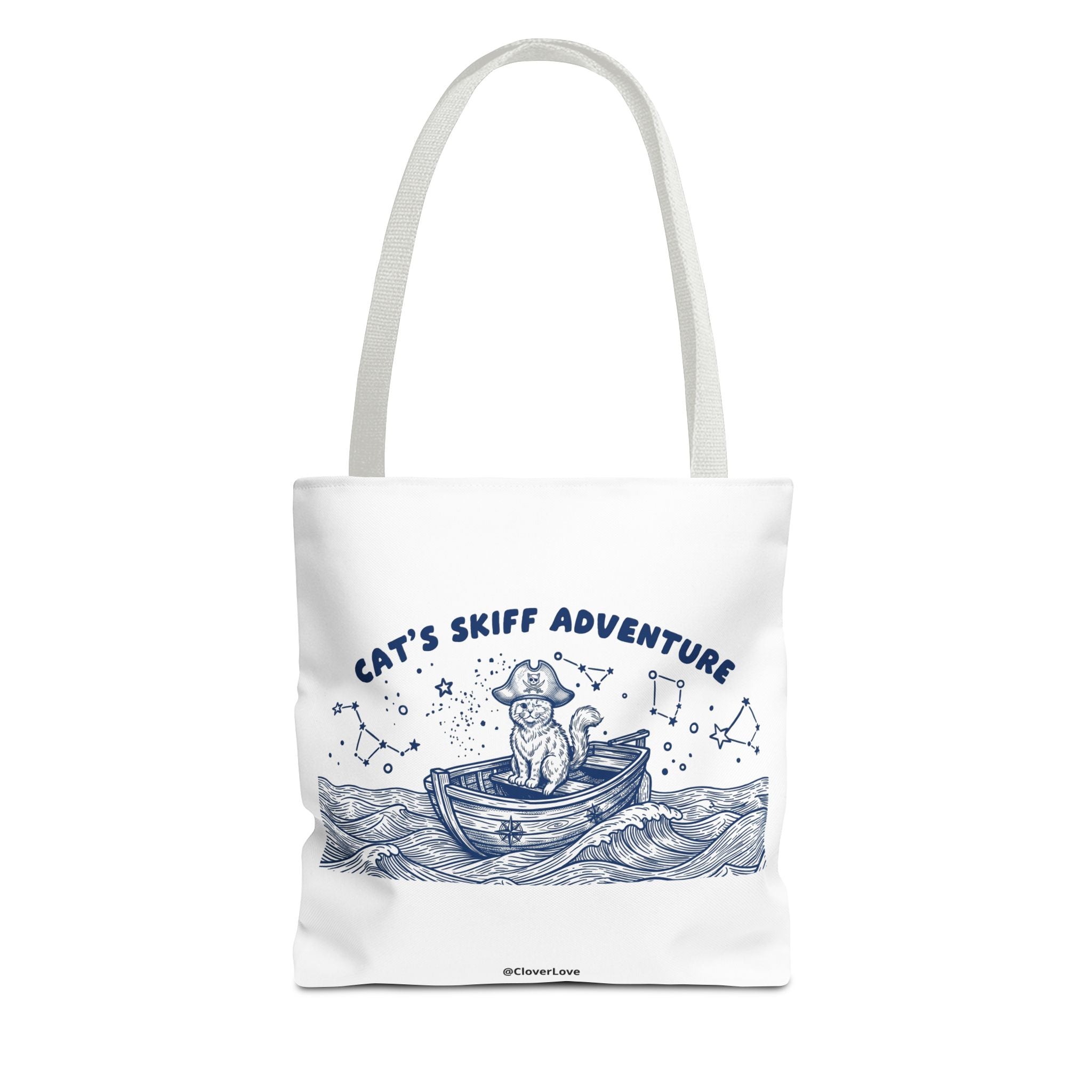 Cat's Skiff Adventure Tote Bag | Vintage Nautical Ocean Canvas Bag