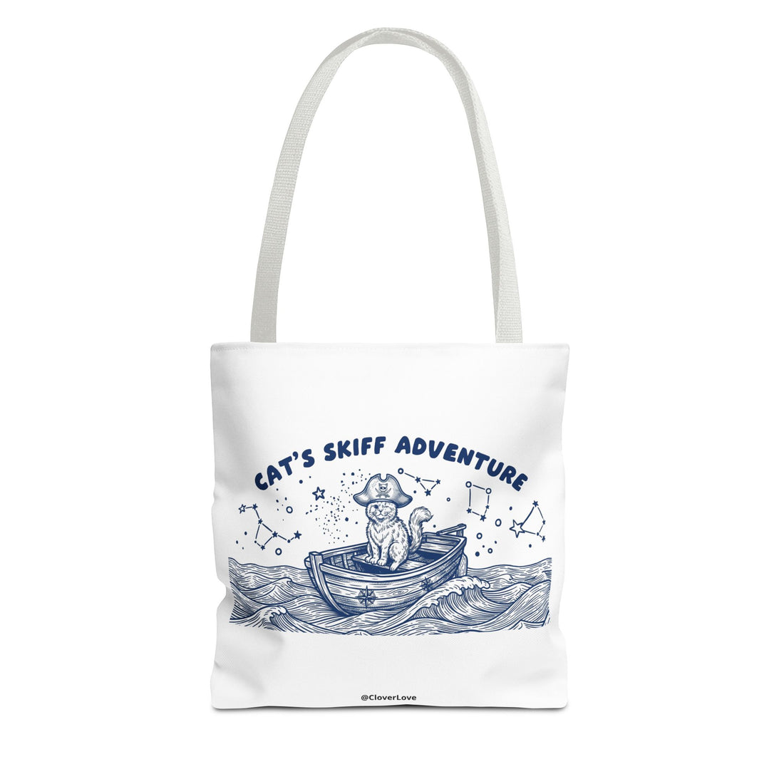 Cat's Skiff Adventure Tote Bag | Vintage Nautical Ocean Canvas Bag