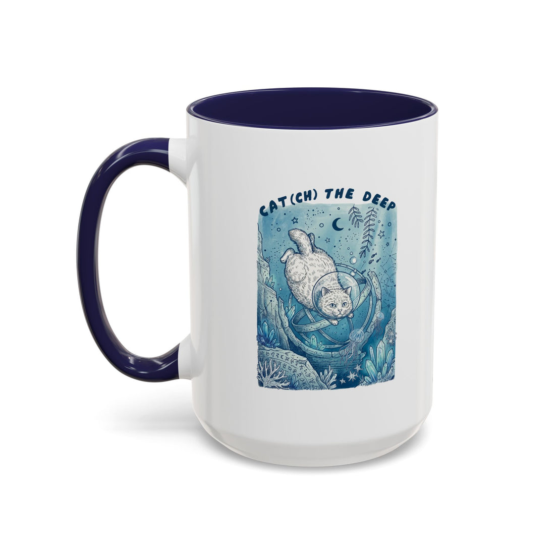 Cat's Deep Ocean Adventure Mug - Underwater Cat Lover Coffee Cup