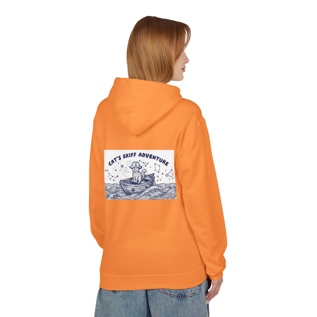 Cat's Skiff Adventure Hoodie | Vintage Ocean Nautical Graphic Sweatshirt