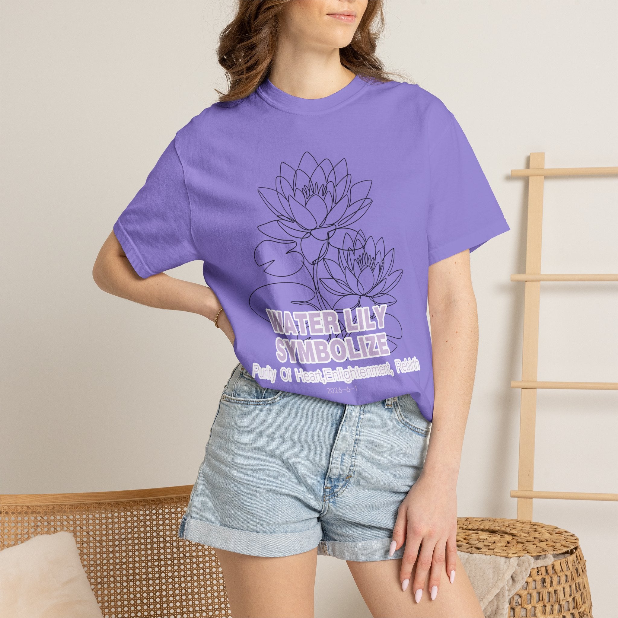 Water Lily Flower T-Shirt - Botanical Graphic Shirt for Flower Lovers