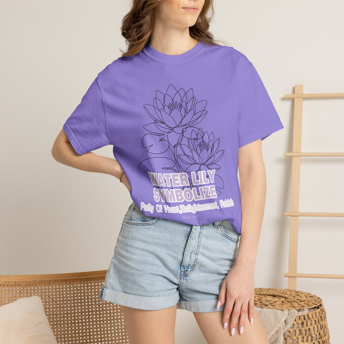 Water Lily Flower T-Shirt - Botanical Graphic Shirt for Flower Lovers