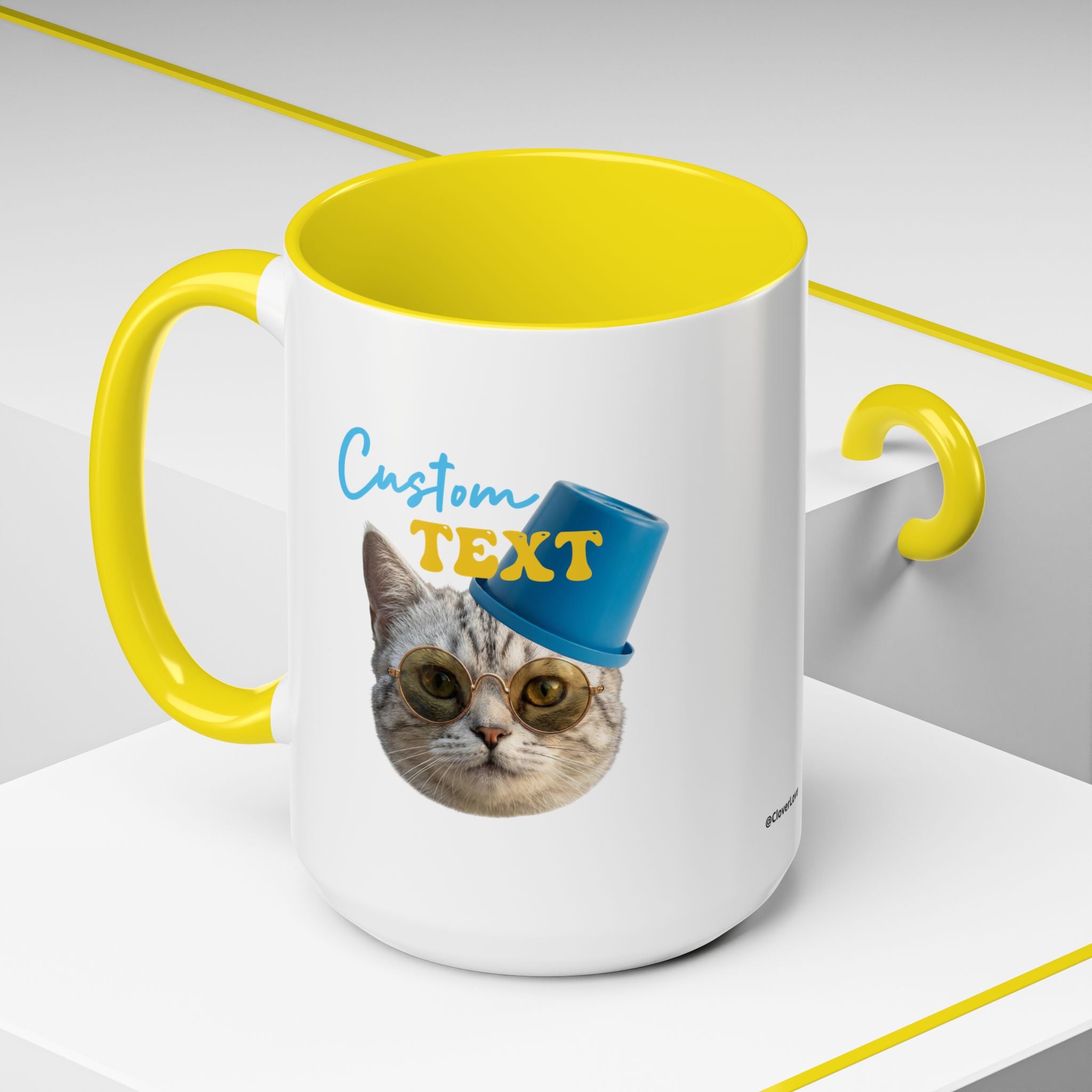 Lustige Sommerkatzen-Tasse | Personalisierte Strandkatzen-Kaffeetasse mit individuellem Text