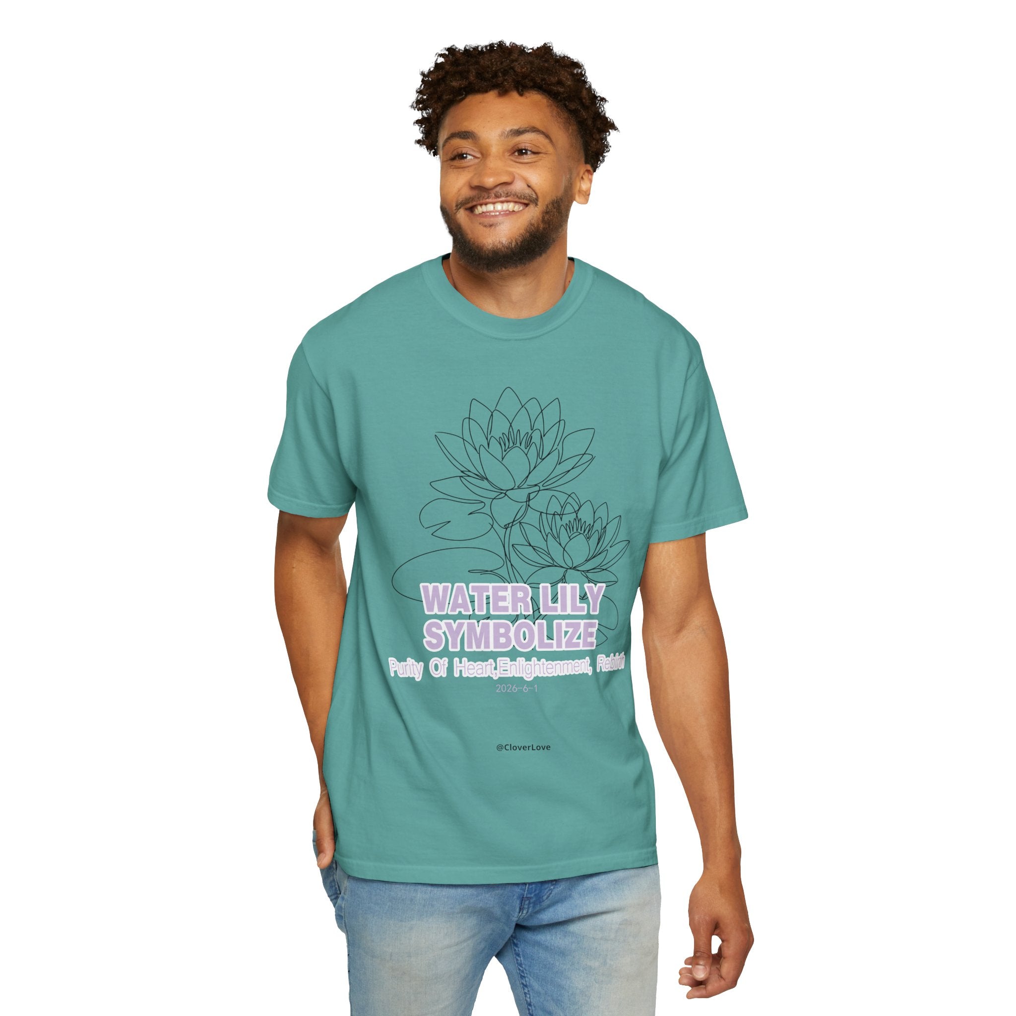 Water Lily Flower T-Shirt - Botanical Graphic Shirt for Flower Lovers