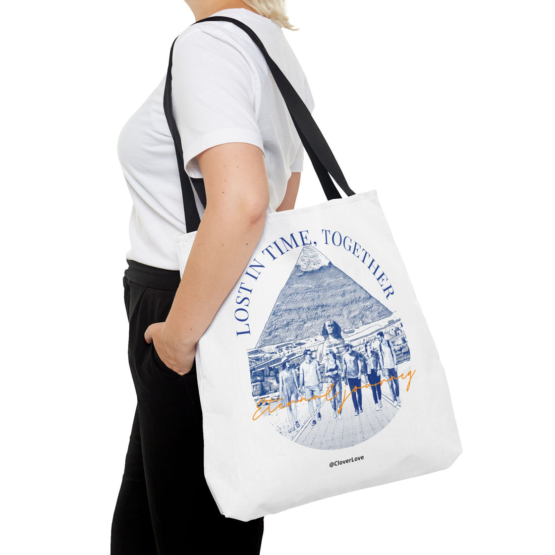 Egypt Pyramid Tote Bag | Vintage Travel Explorer Canvas Bag