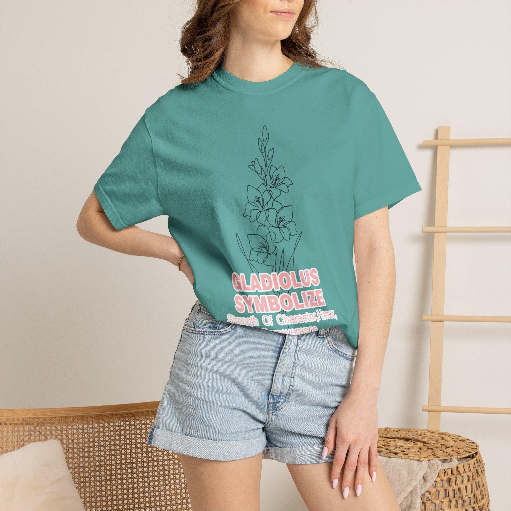 Gladiolus Flower T-Shirt - Inspirational Botanical Graphic Shirt for Flower Lovers