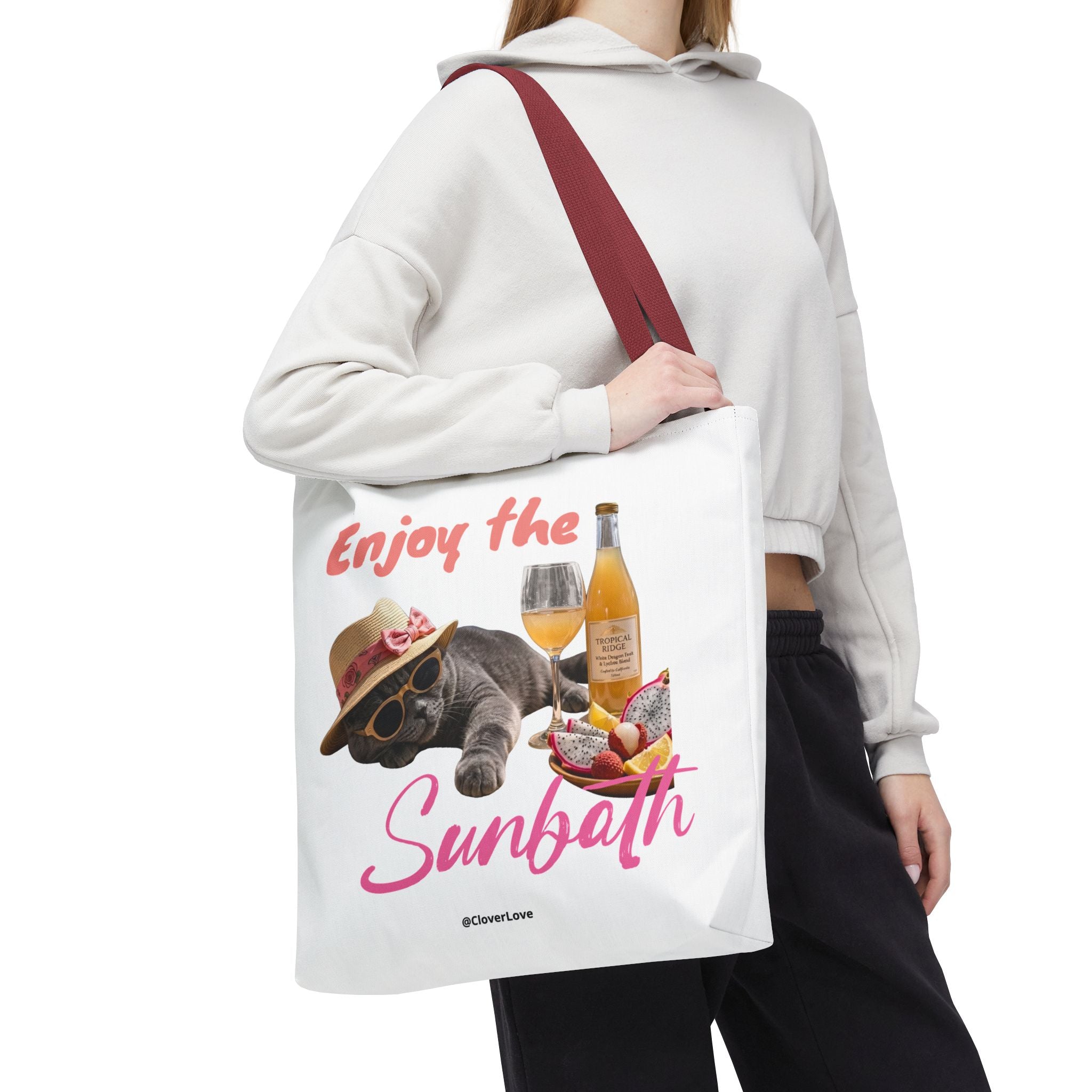 Summer Cat Tote Bag | Personalized Cat Photo Canvas Bag
