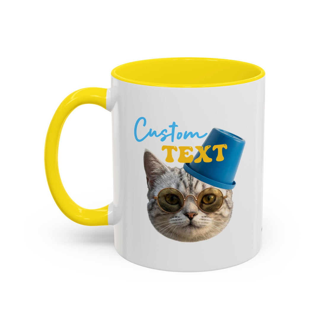 Lustige Sommerkatzen-Tasse | Personalisierte Strandkatzen-Kaffeetasse mit individuellem Text