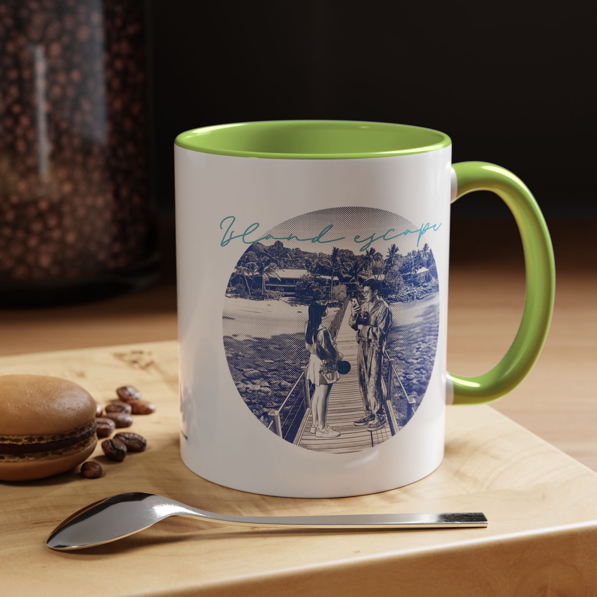 Island Escape Travel Mug - Tropical Beach Coffee Cup for Travelers