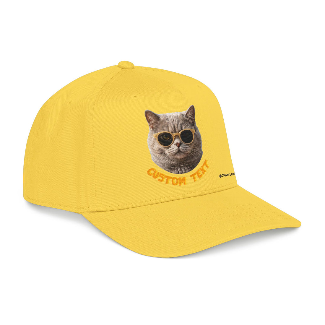Custom Cat Baseball Cap, Personalized Summer Cat Hat with Sunglasses, Cute Pet Lover Gift