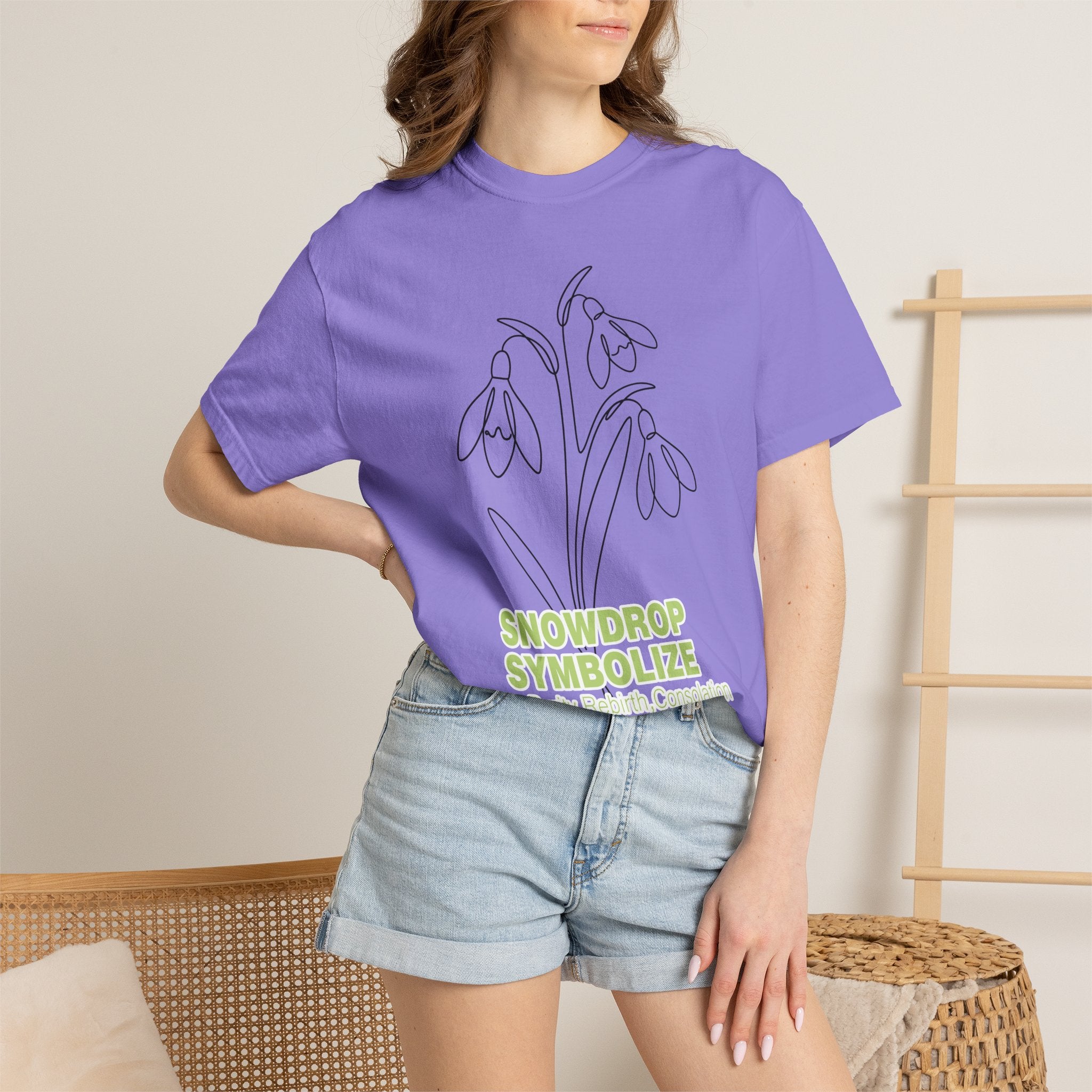 Snowdrop Flower T-Shirt - Botanical Shirt for Flower Lovers