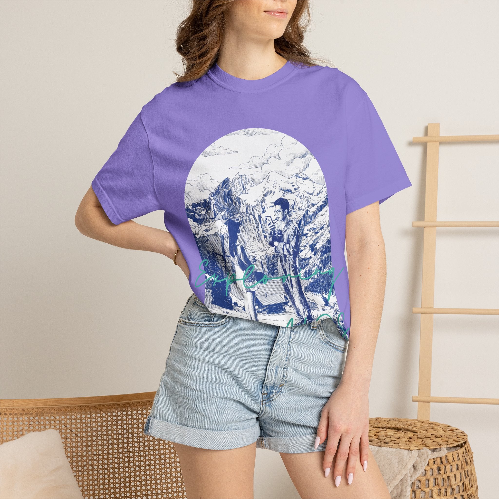 Custom Travel Landmark T-Shirt - Vintage Mountain Adventure Tee, Unique Travel Gift