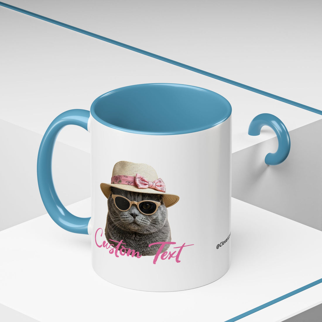 Summer Sunbathing Cat Mug | Personalized Cat Coffee Cup With Custom Text