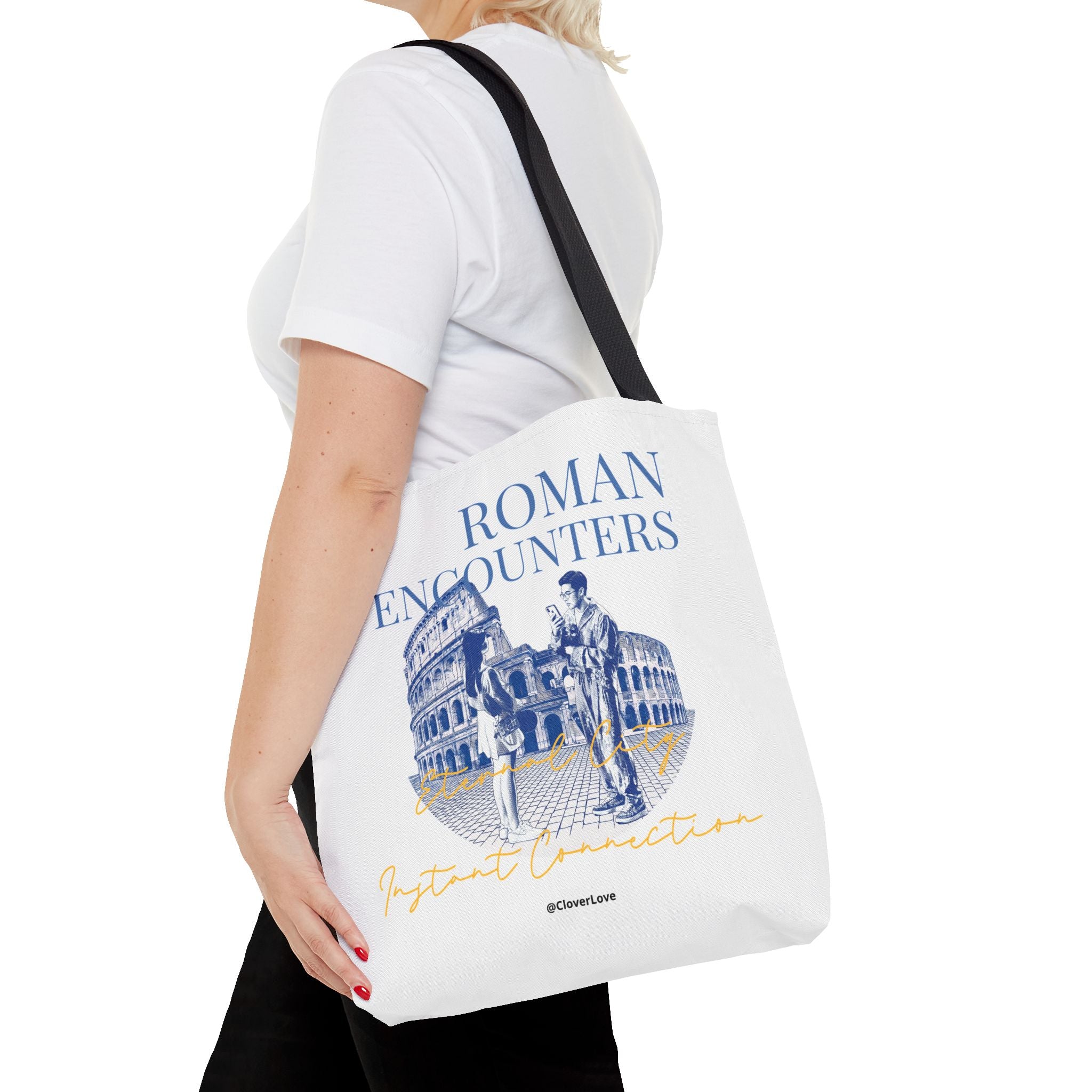 Roman Encounter Travel Tote Bag | Vintage Italy Rome Colosseum Canvas Tote Bag for Travel Lovers
