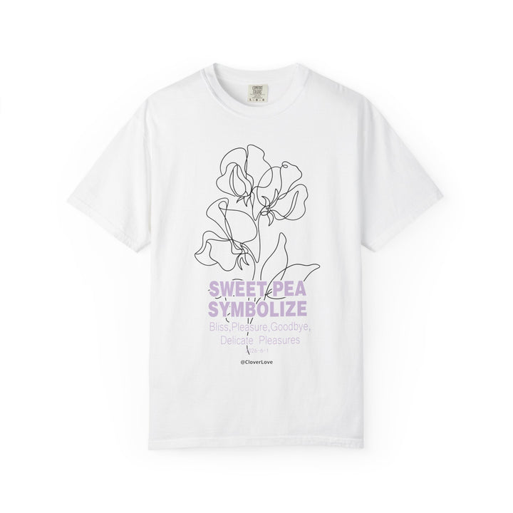 Sweet Pea Flower T-Shirt - Botanical Graphic Shirt for Flower Lovers