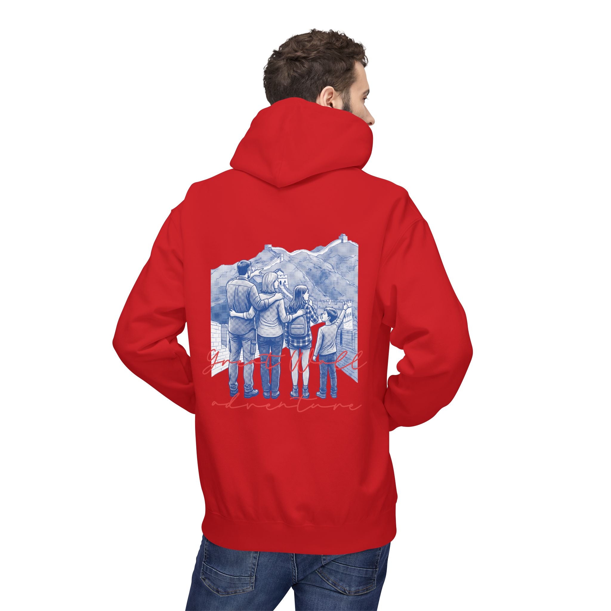 Great Wall Family Adventure Hoodie – Vintage Travel Landmark Graphic Pullover Sweatshirt