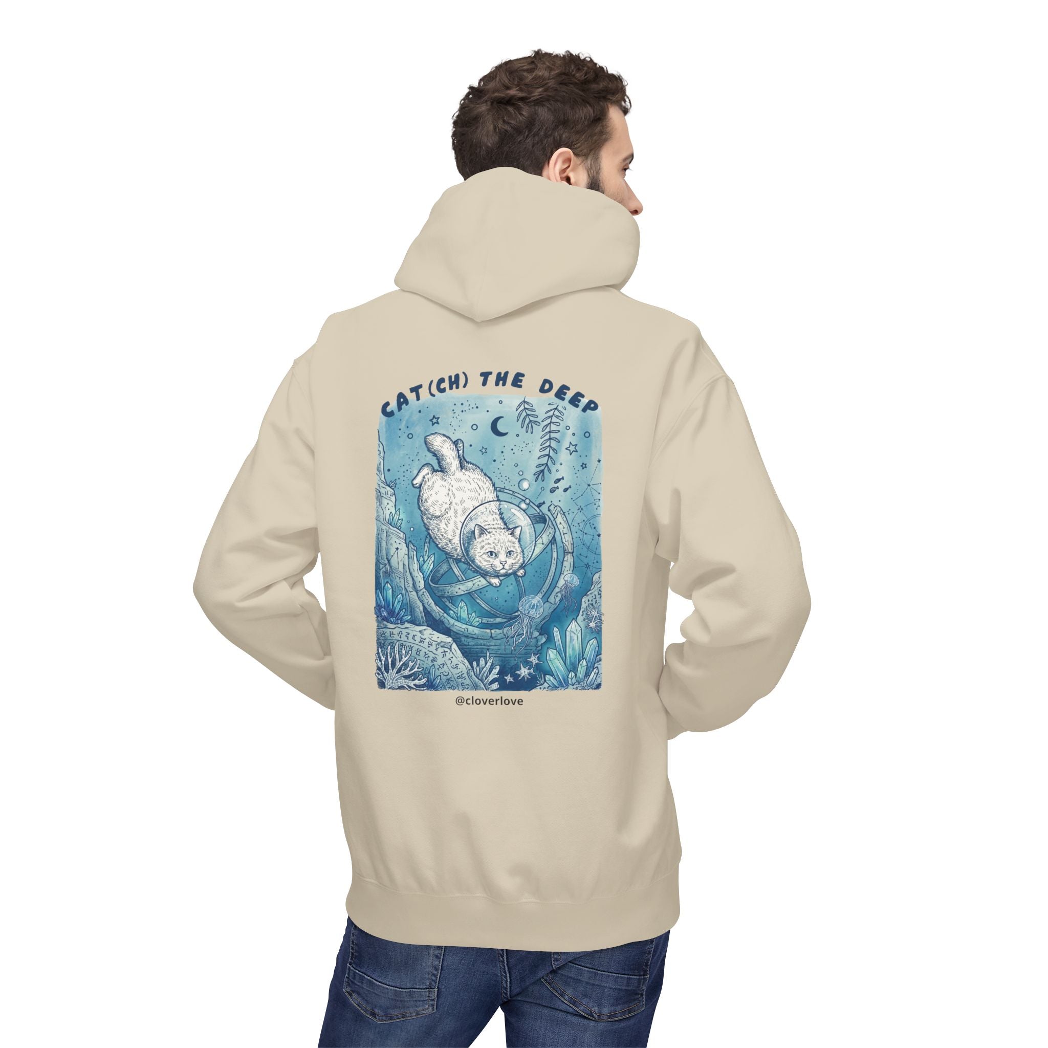 Katzen-Tiefseeabenteuer-Kapuzenpulli | Vintage Ozeanforscher Grafik-Sweatshirt