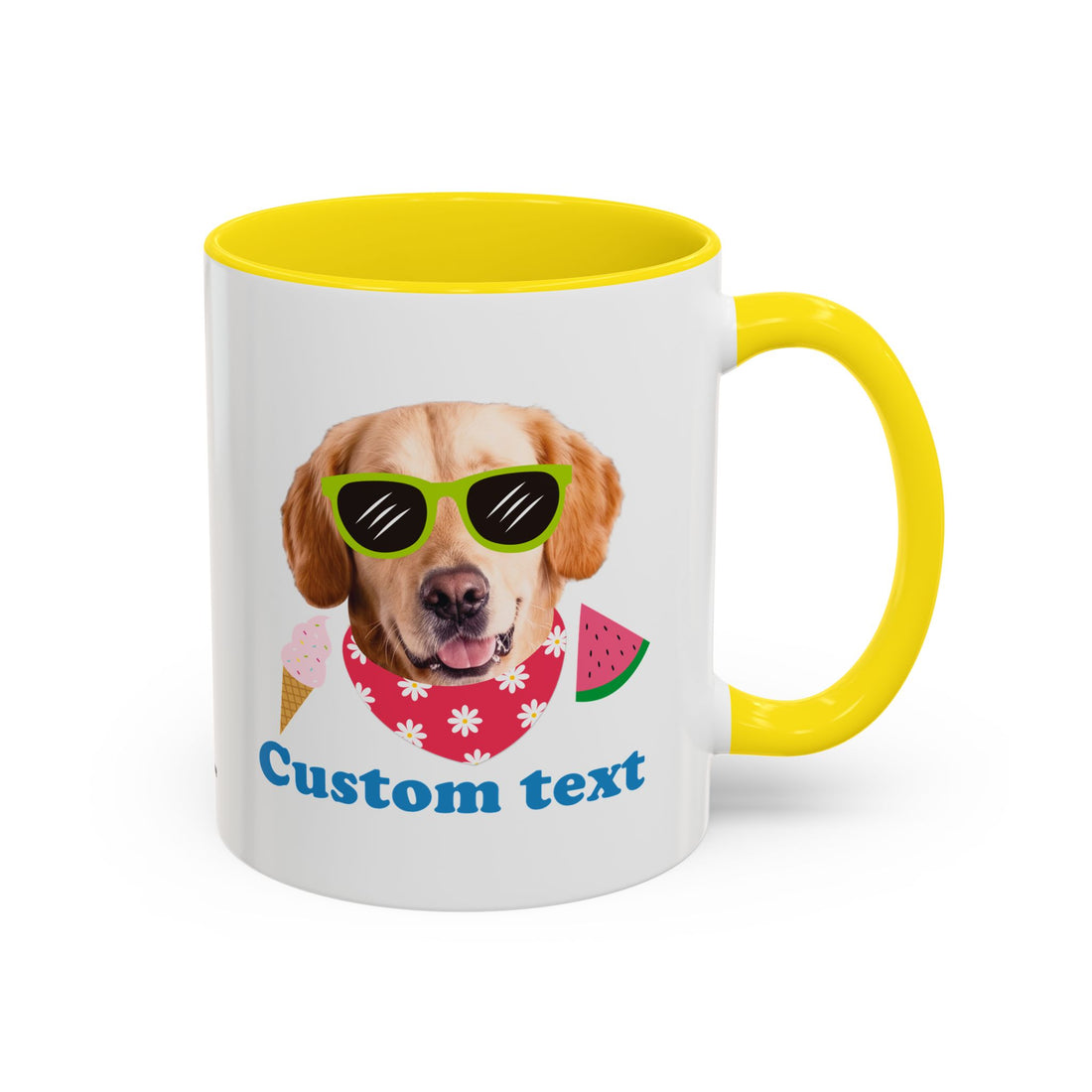 Süße Sommer Hunde-Tasse | Personalisierte Hunde-Foto-Kaffeetasse mit individuellem Text