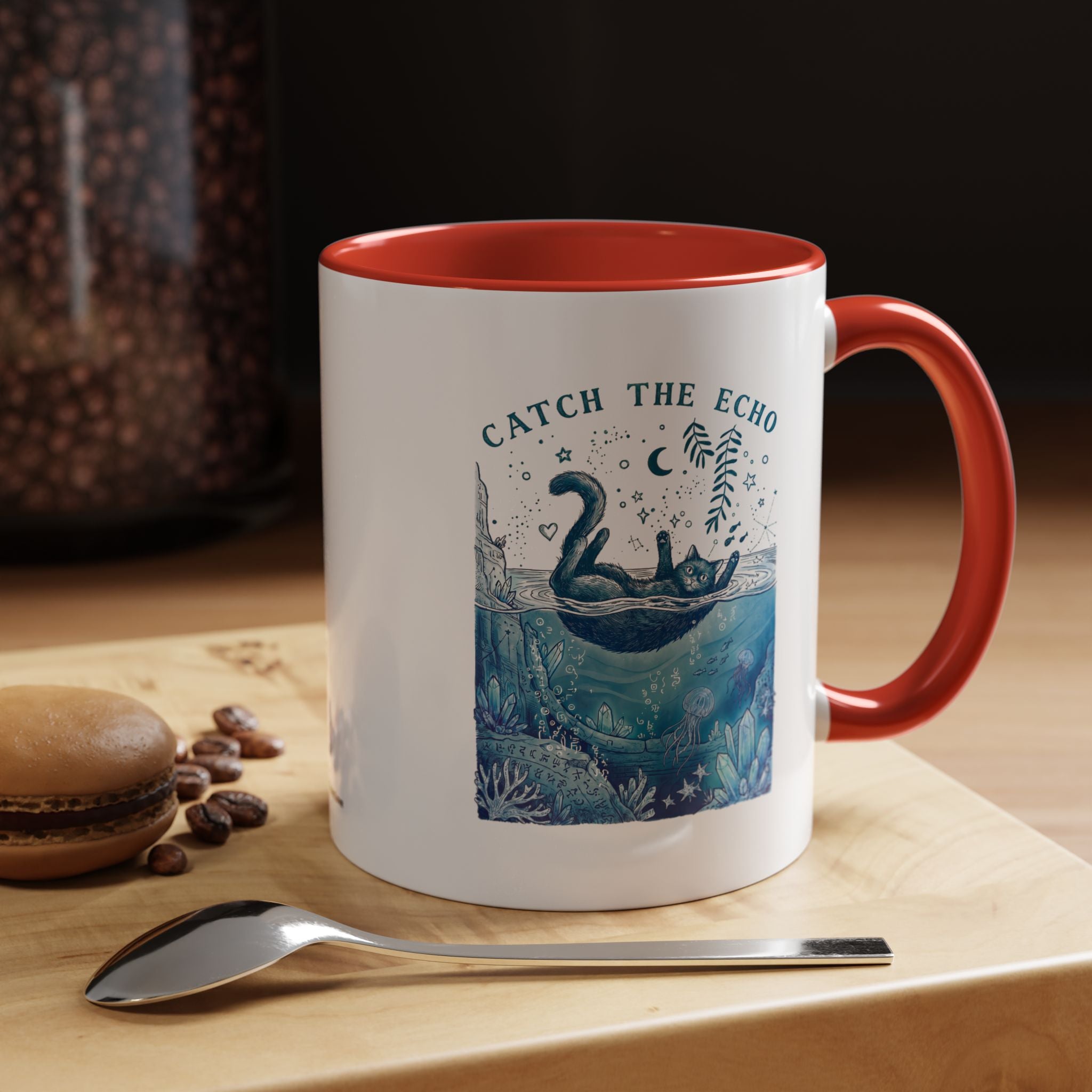 Cat's Ocean Echo Mug - Cute Underwater Cat Lover Coffee Cup