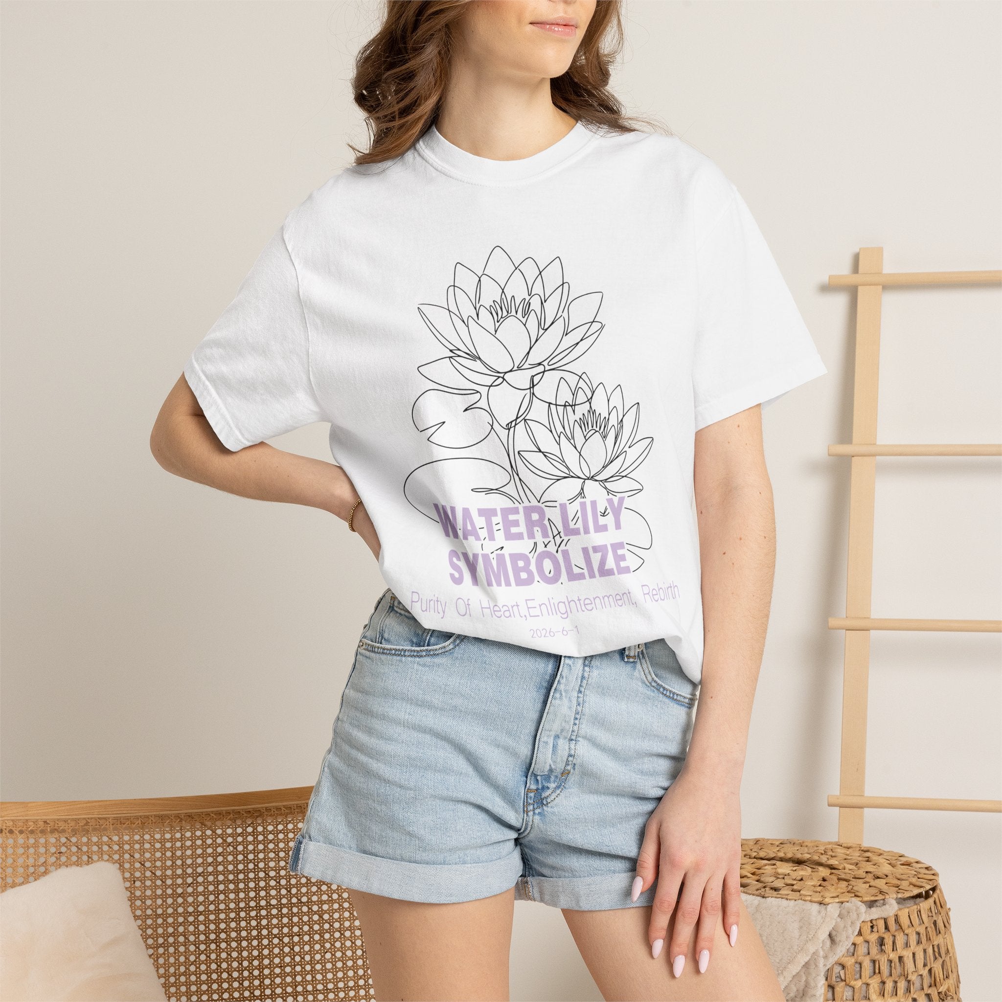 Water Lily Flower T-Shirt - Botanical Graphic Shirt for Flower Lovers