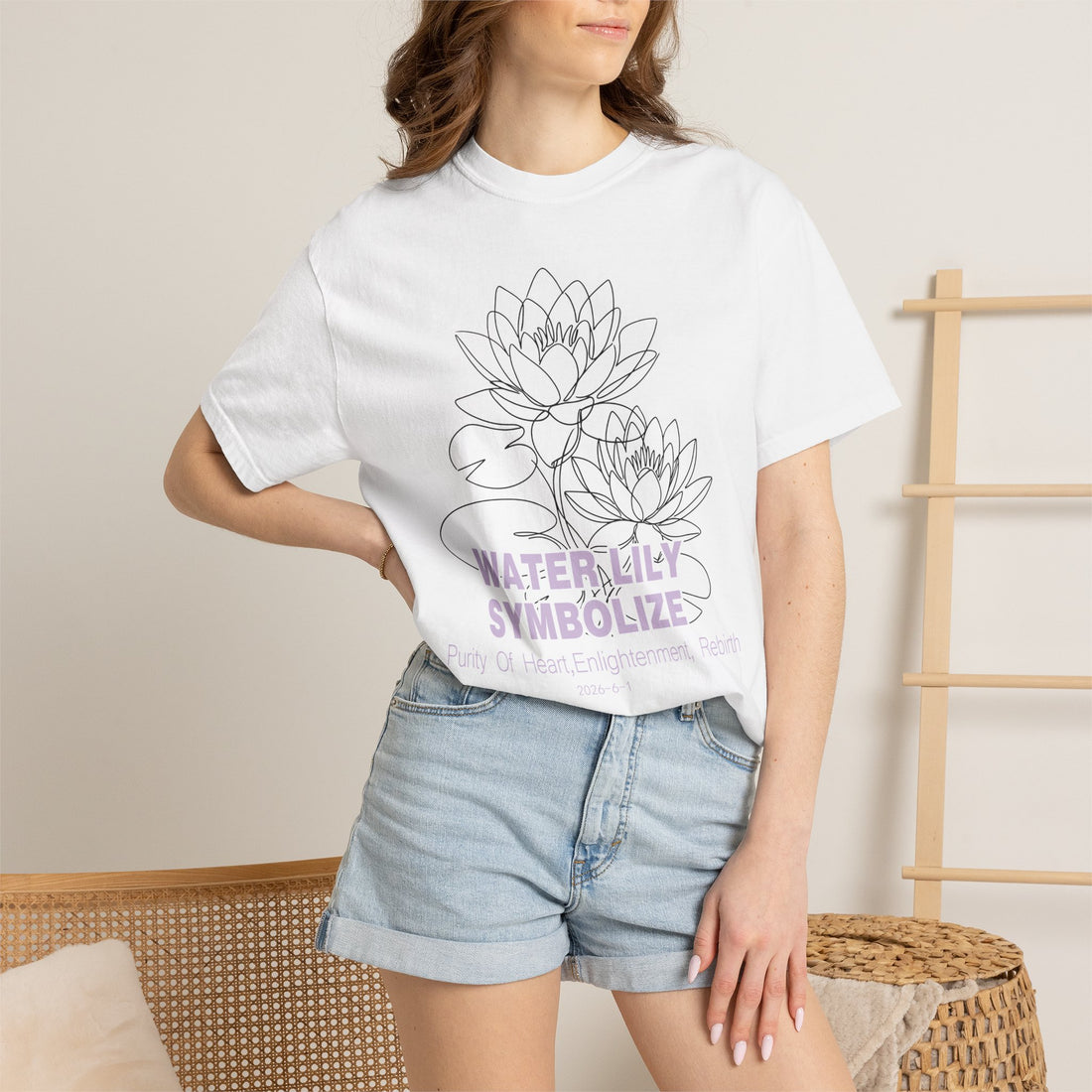 Water Lily Flower T-Shirt - Botanical Graphic Shirt for Flower Lovers