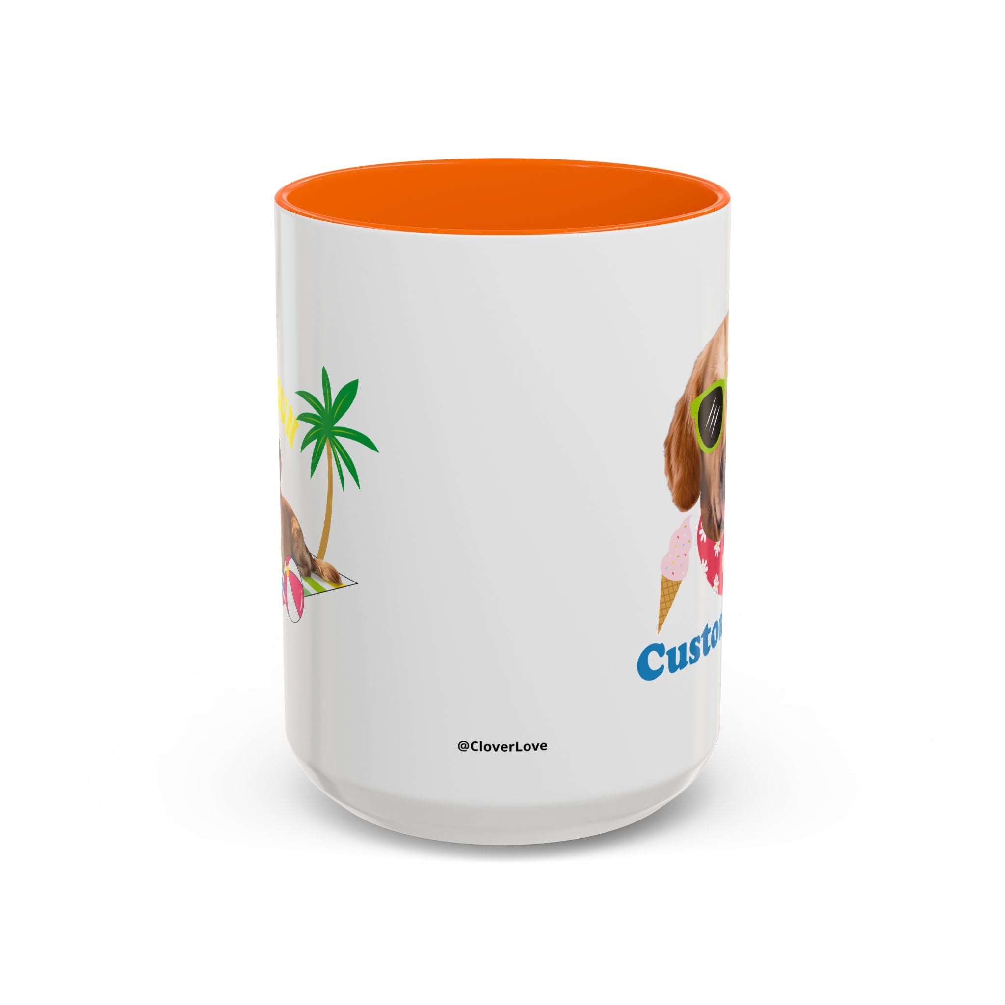 Süße Sommer Hunde-Tasse | Personalisierte Hunde-Foto-Kaffeetasse mit individuellem Text