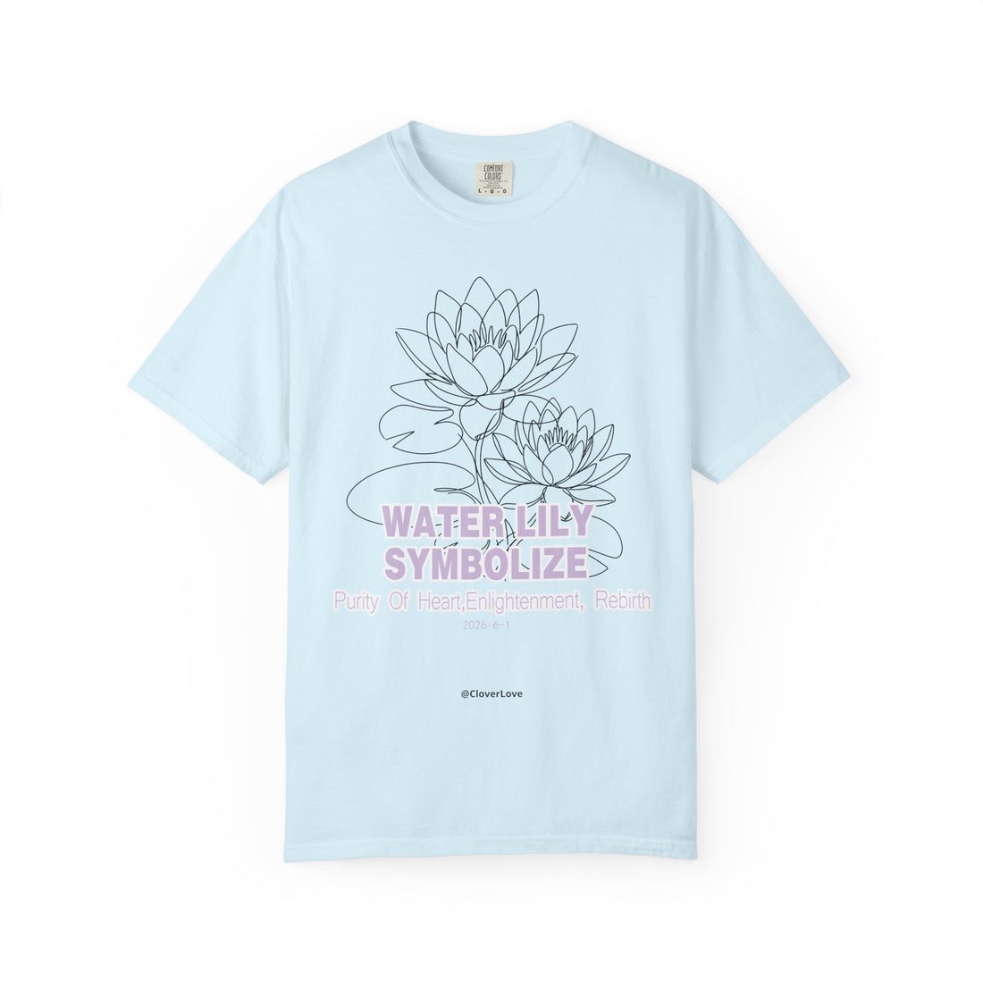 Water Lily Flower T-Shirt - Botanical Graphic Shirt for Flower Lovers