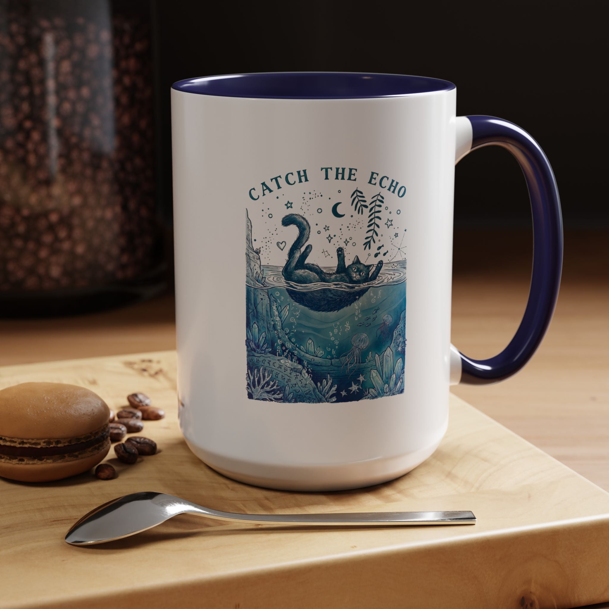 Cat's Ocean Echo Mug - Cute Underwater Cat Lover Coffee Cup