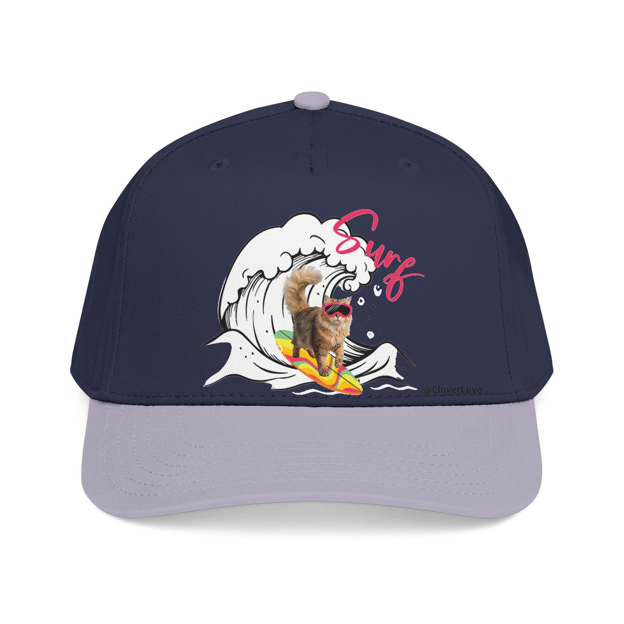 Cat Surf Adventure Hat – Cute Ocean Animal Hat, Beach Lover Gift for Cat Owners