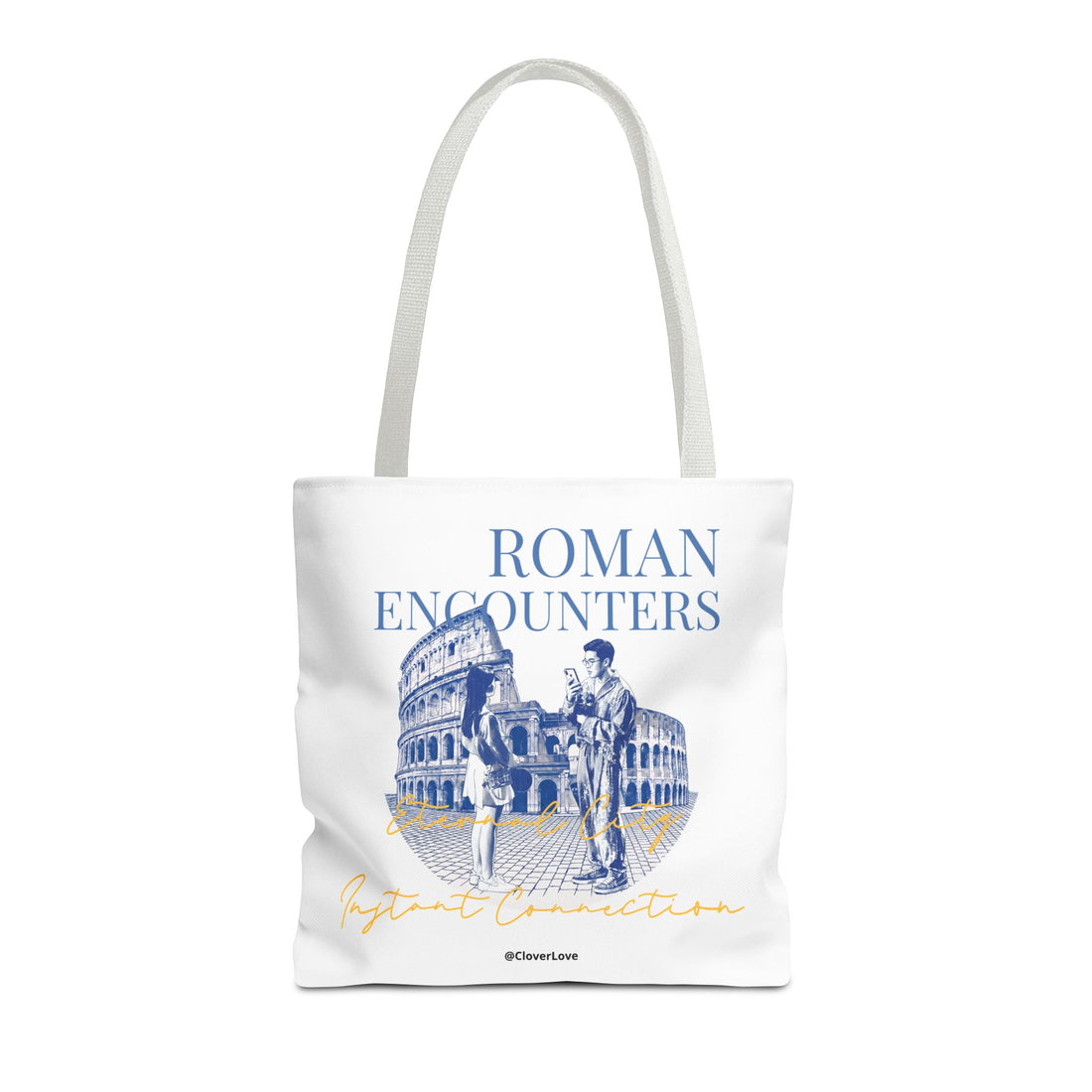 Roman Encounter Travel Tote Bag | Vintage Italy Rome Colosseum Canvas Tote Bag for Travel Lovers