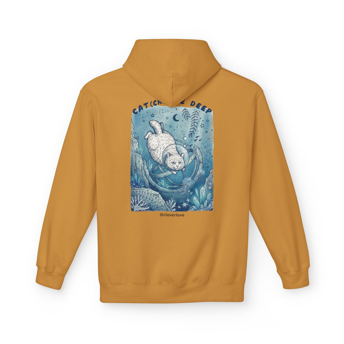 Katzen-Tiefseeabenteuer-Kapuzenpulli | Vintage Ozeanforscher Grafik-Sweatshirt