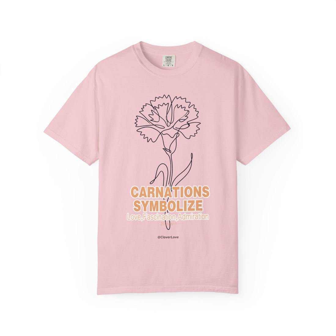 Carnation Flower T-Shirt - Birth Flower Shirt for Women, Flower Lover Gift