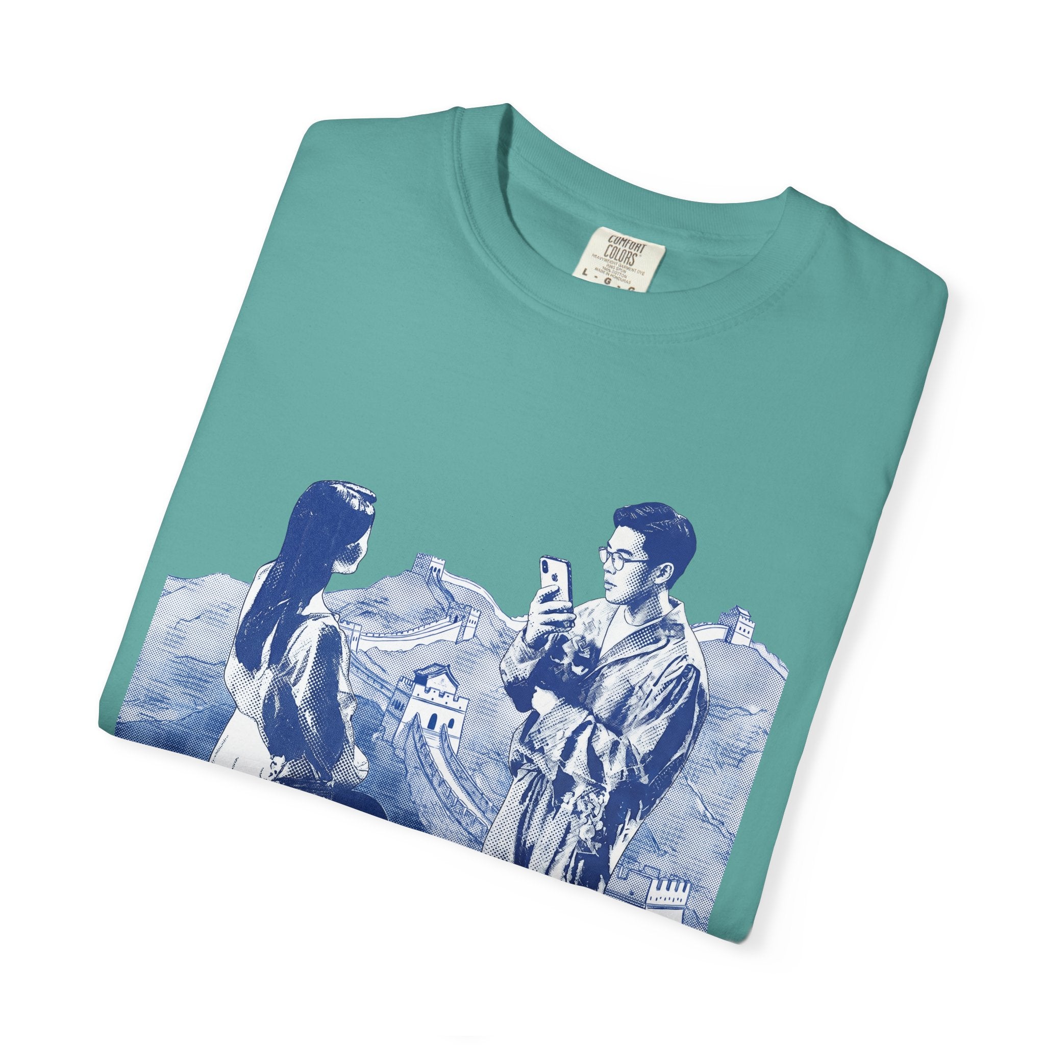 Custom Great Wall Travel Memory T-Shirt - Couple Vacation Gift