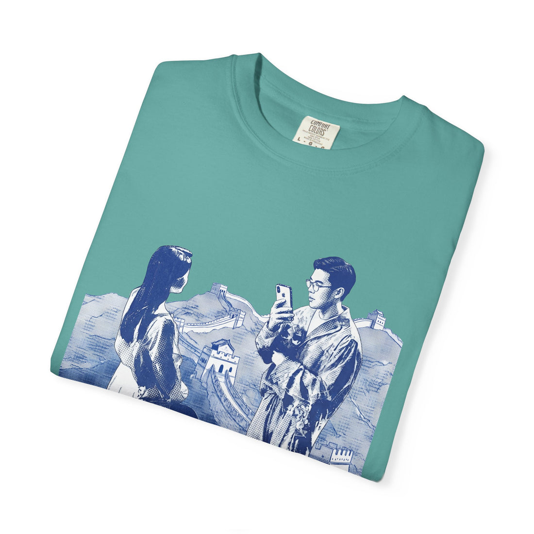 Custom Great Wall Travel Memory T-Shirt - Couple Vacation Gift