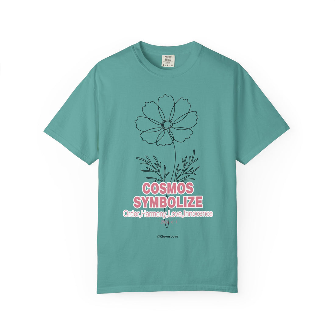 Cosmos Flower T-Shirt - Botanical Graphic Shirt for Flower Lovers