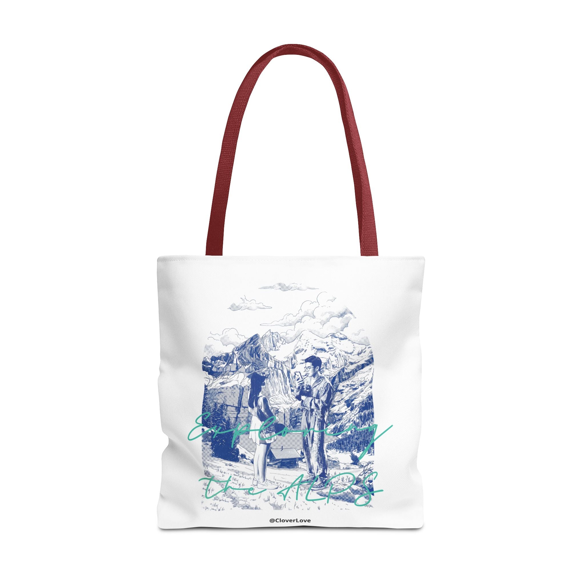 Travel Adventure Tote Bag | Vintage Mountain Explorer Canvas Bag