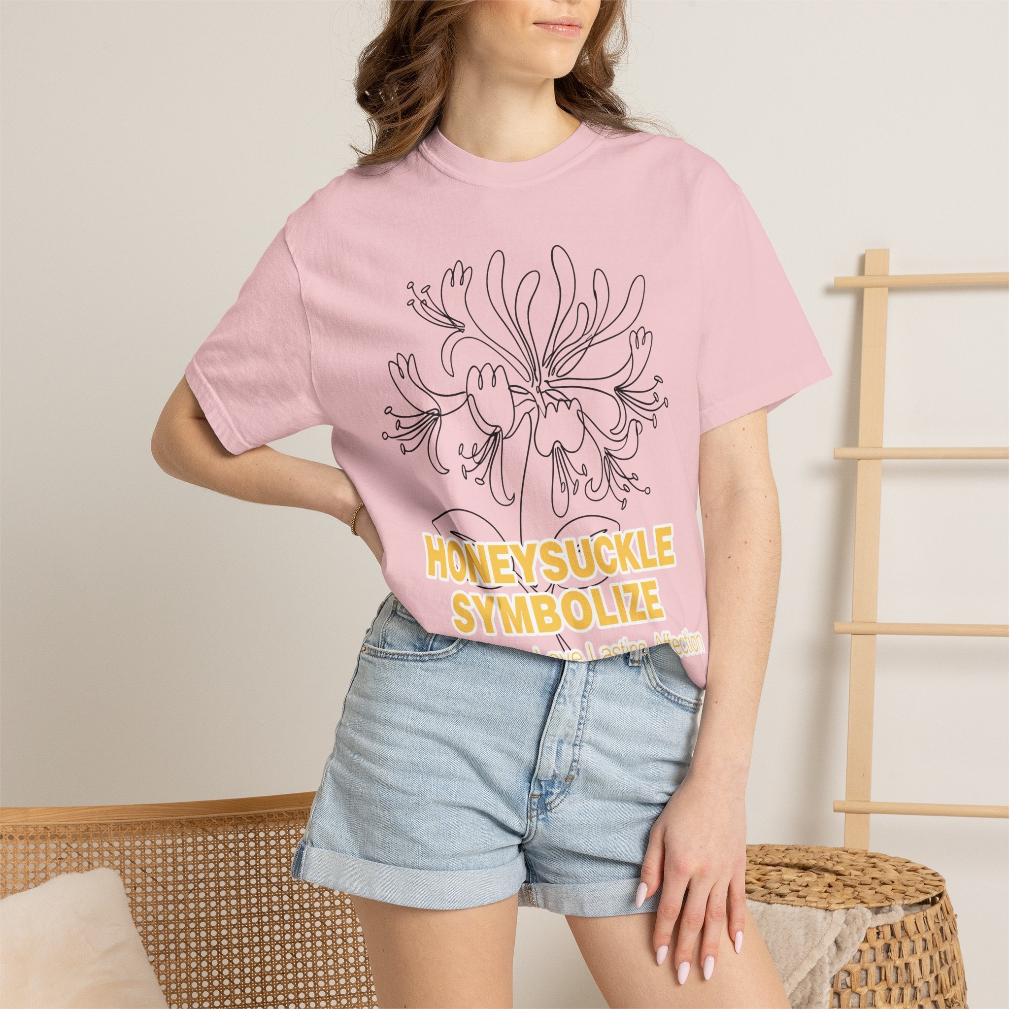 Honeysuckle Flower T-Shirt - Botanical Graphic Shirt for Flower Lovers