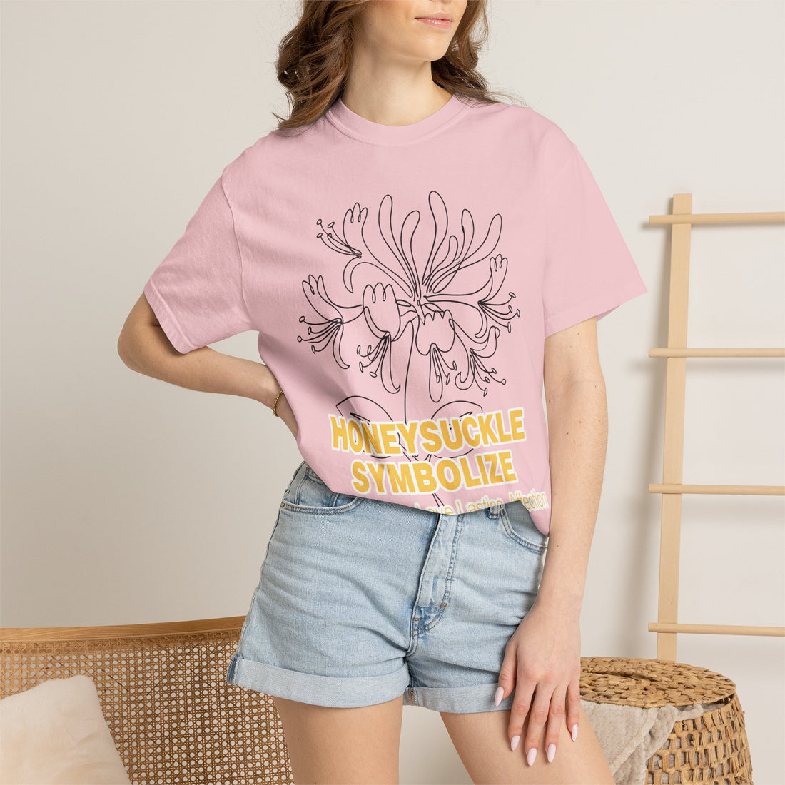 Honeysuckle Flower T-Shirt - Botanical Graphic Shirt for Flower Lovers